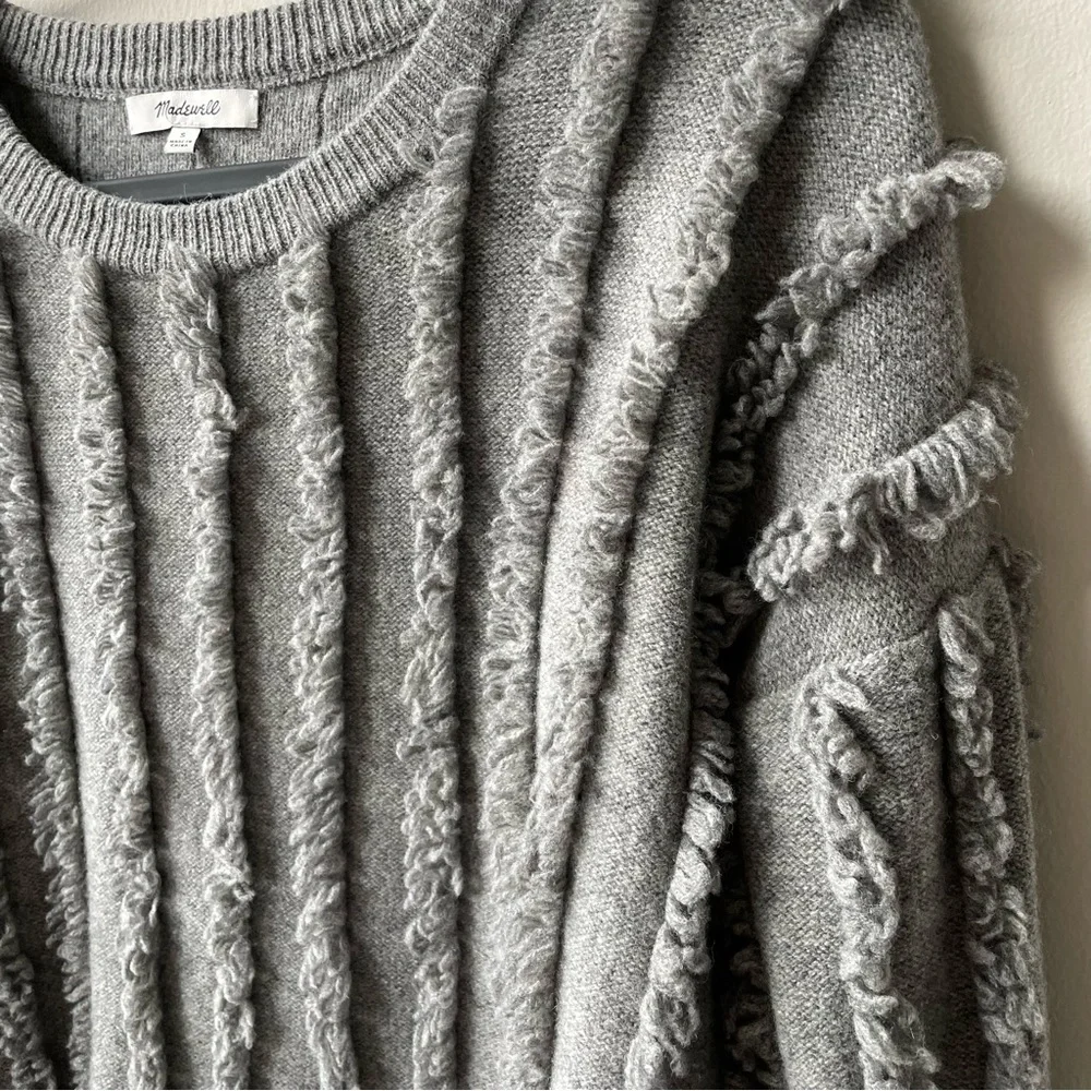 Madewell Gray Sweater Merino Wool Long Sleeve Small S - Picture 6 of 8